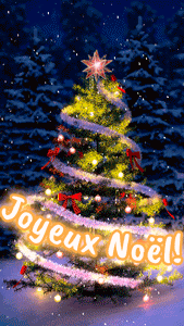 gif joyeux Noël arbre de Noël